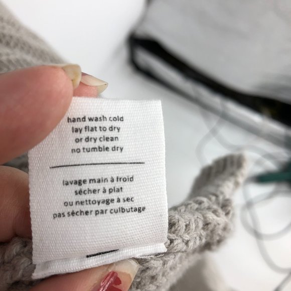 Oak + Fort Taupe Grey Cotton Ribbed Chunky Knit Sleeveless Longline Cardigan M - Picture 5 of 8